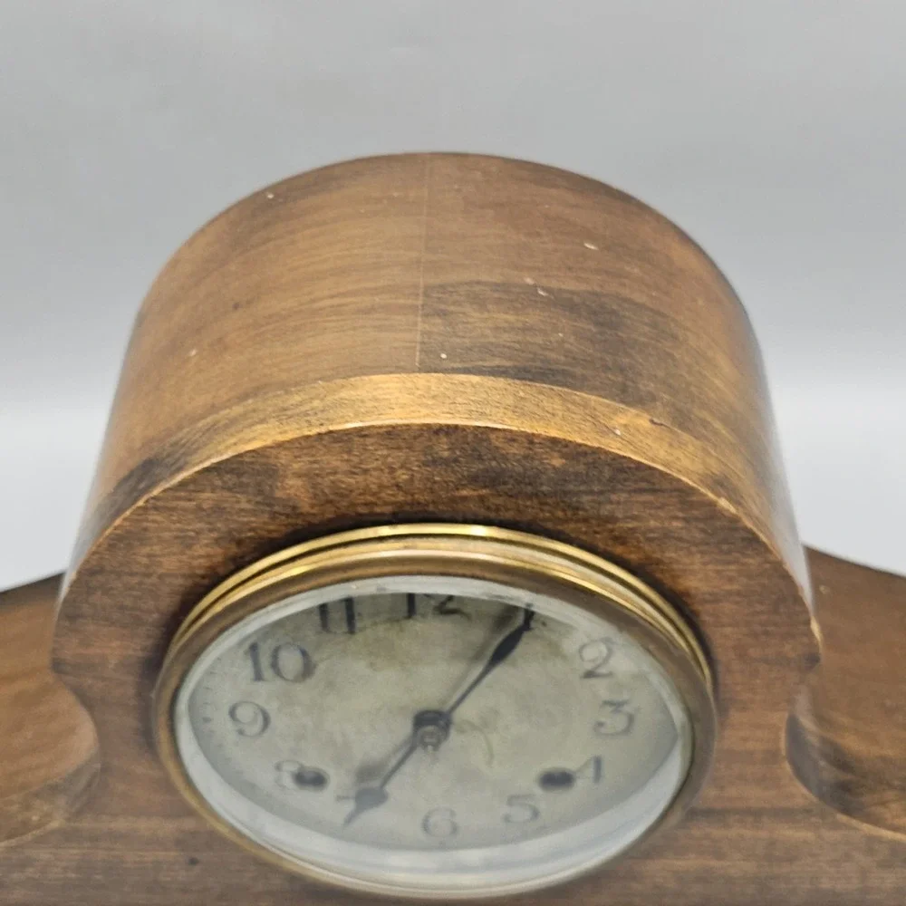 Antique 20's 30s New Haven Clock Co Wood Mantle Clock Not Working HAVE KEY